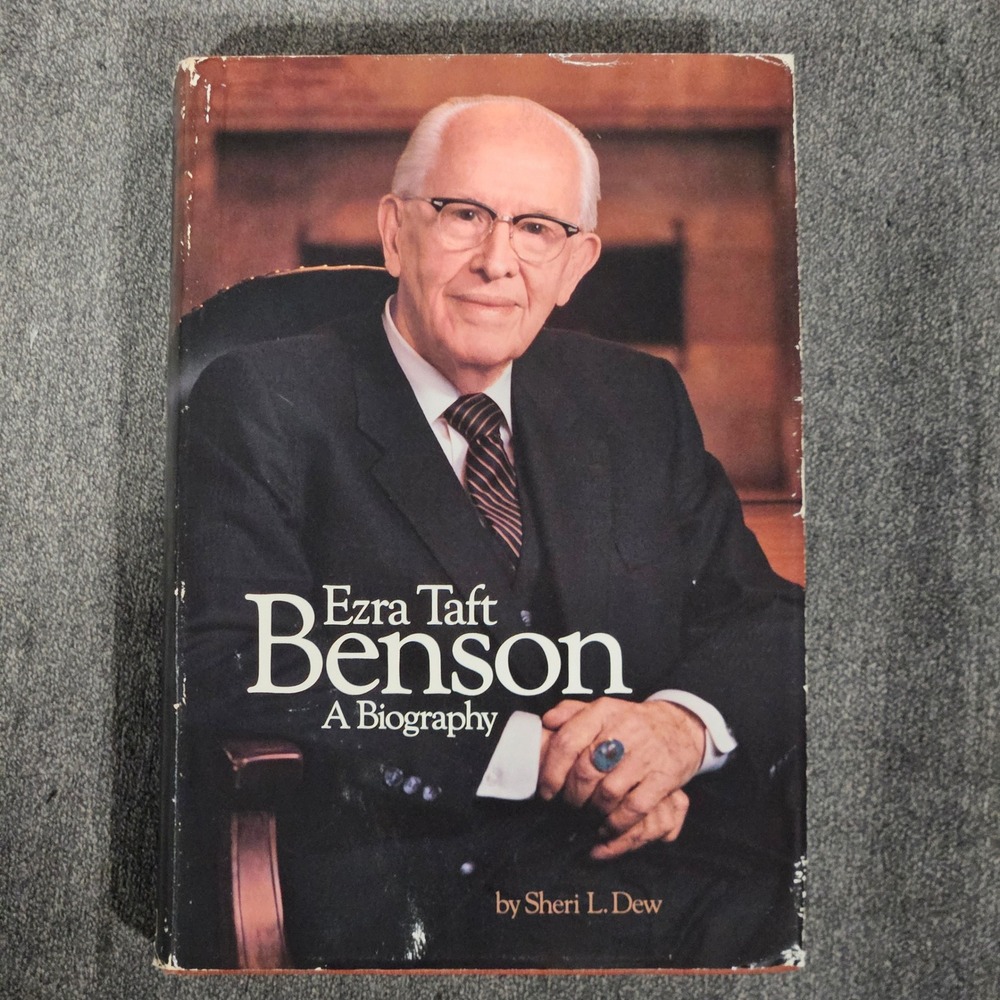 SIGNED Ezra Taft Benson A Biography by Sheri L Dew Hardcover Deseret Book 1987